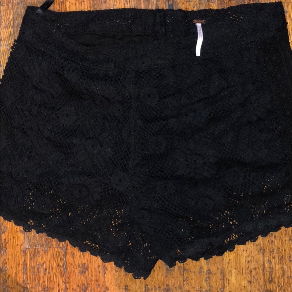 Free People black lace shorts